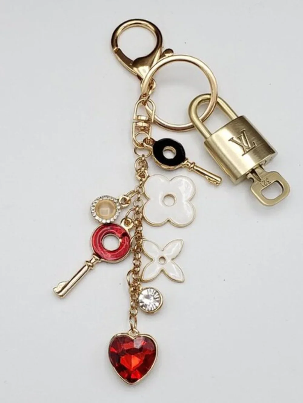 Authentic Louis Vuitton Gold Padlock 🔒 Shiny LV Key + Unbranded Bag Charm